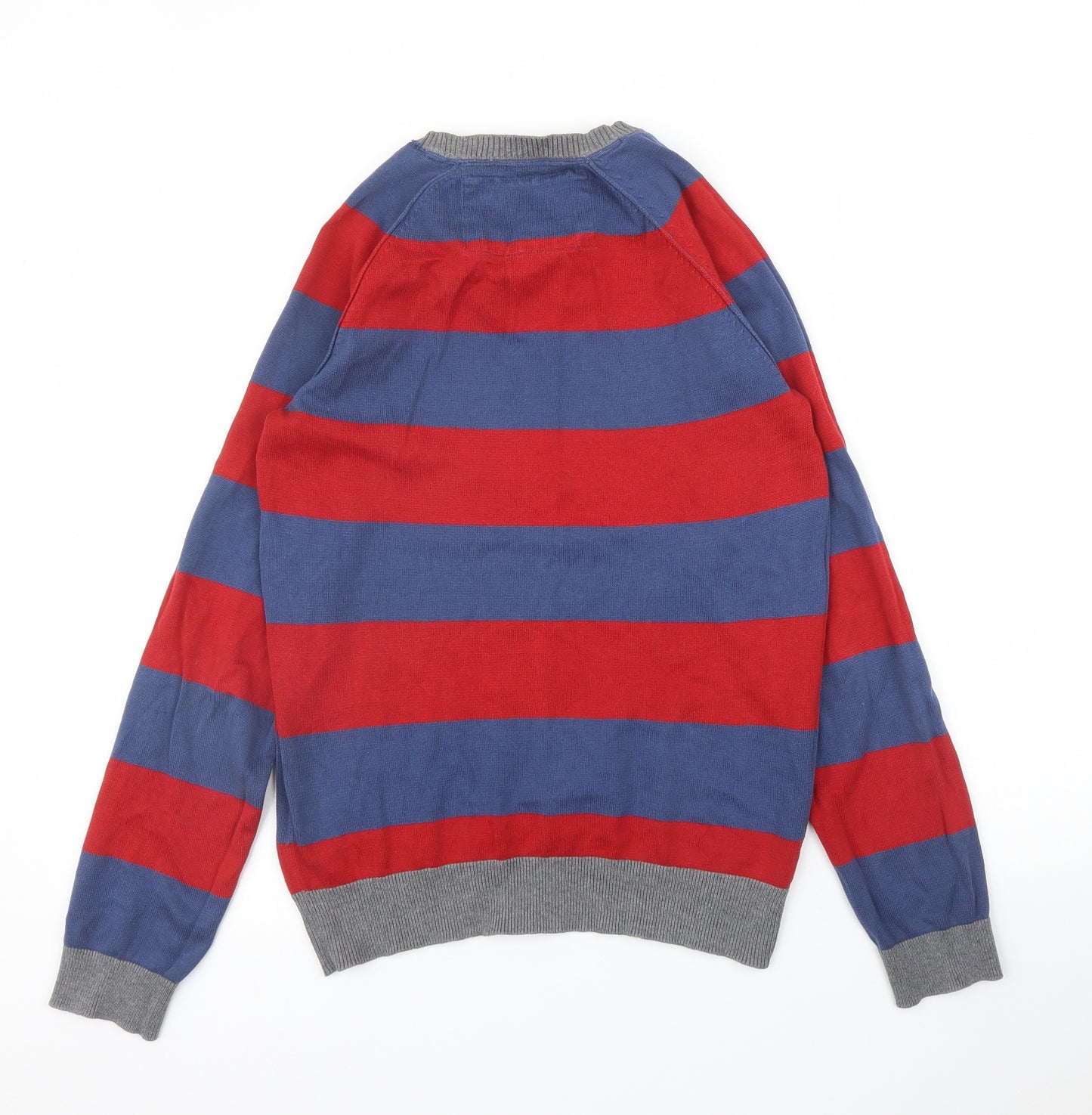 Dress Yourself Mens Red Striped  Pullover Jumper Size S