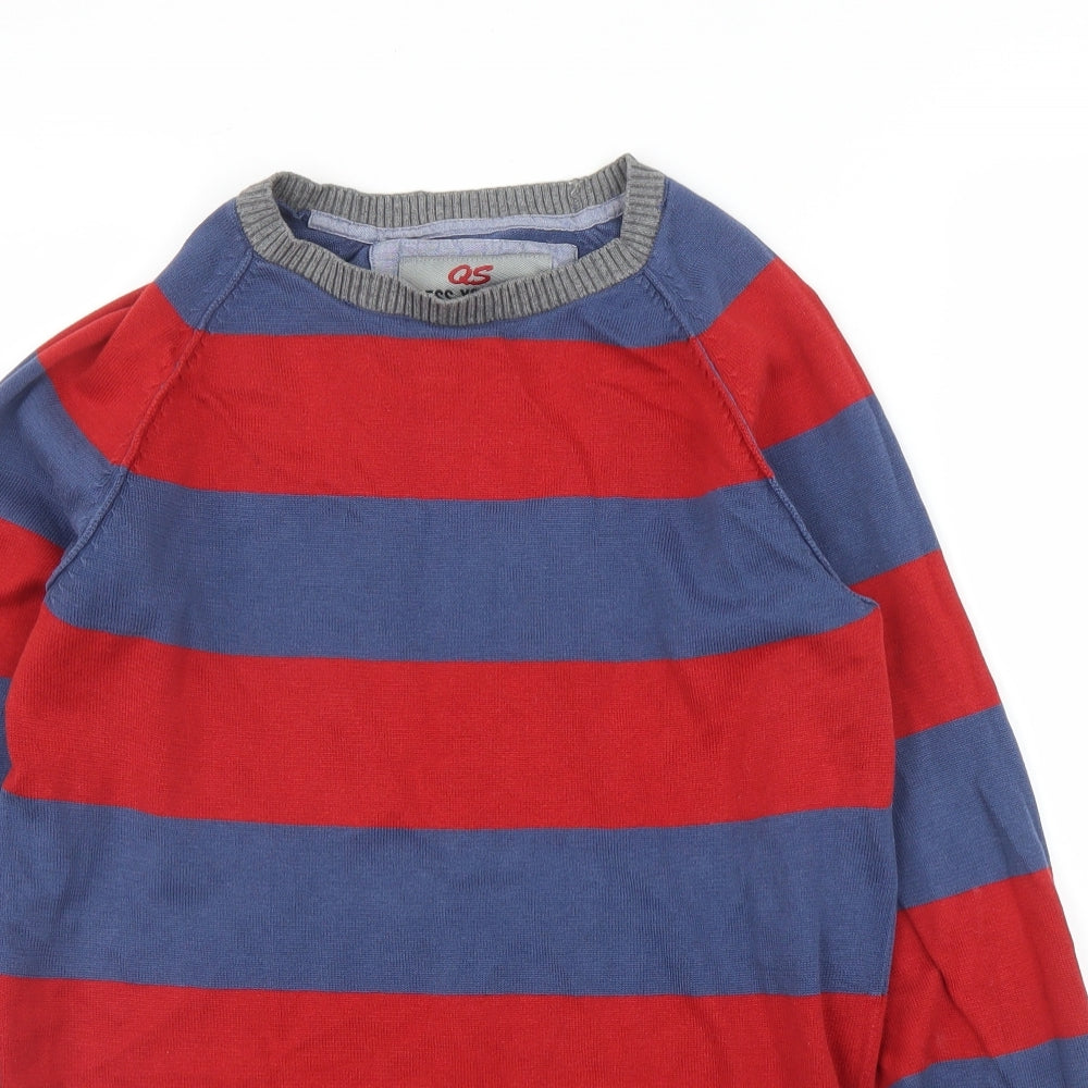 Dress Yourself Mens Red Striped  Pullover Jumper Size S