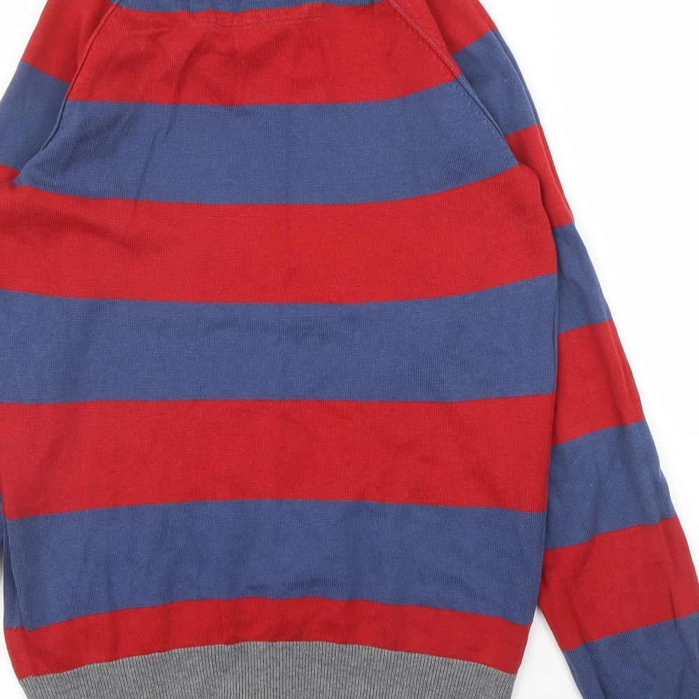 Dress Yourself Mens Red Striped  Pullover Jumper Size S