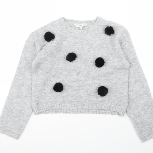 Evie Girls Grey   Pullover Jumper Size 11 Years