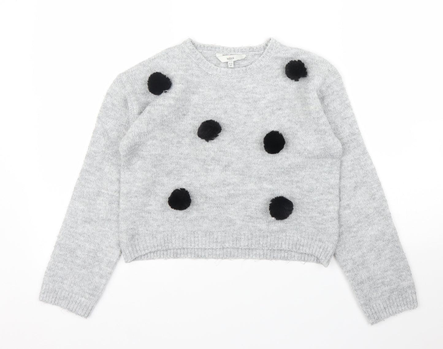 Evie Girls Grey   Pullover Jumper Size 11 Years