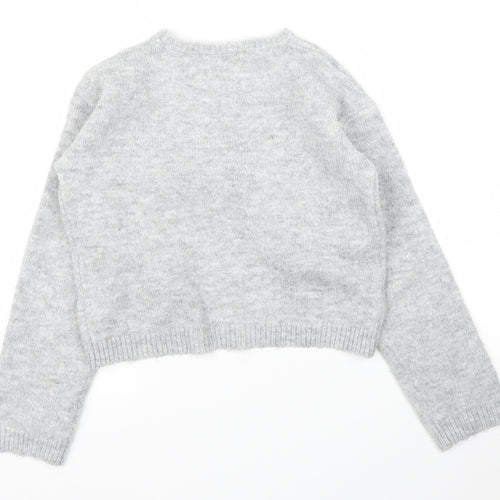 Evie Girls Grey   Pullover Jumper Size 11 Years