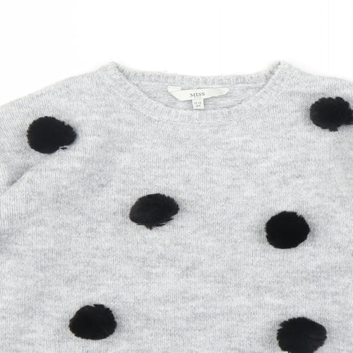 Evie Girls Grey   Pullover Jumper Size 11 Years