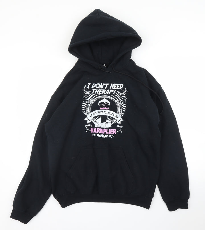 Gildan Mens Black Pullover Hoodie Size M