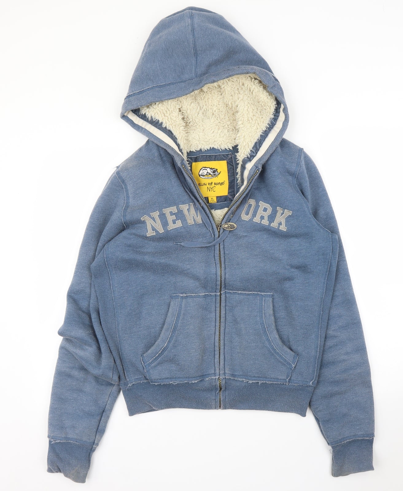 YELLOW RAT BASTARD Womens Blue   Full Zip Hoodie Size XL