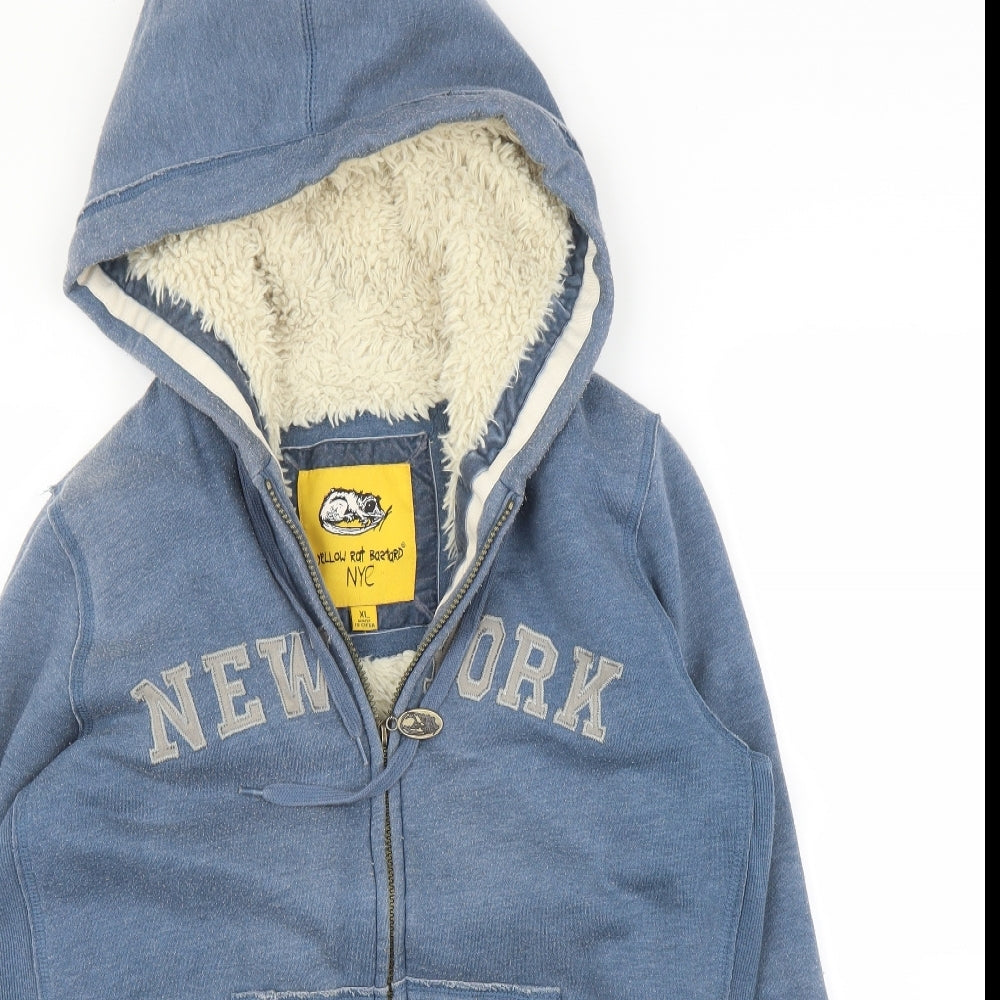 YELLOW RAT BASTARD Womens Blue   Full Zip Hoodie Size XL