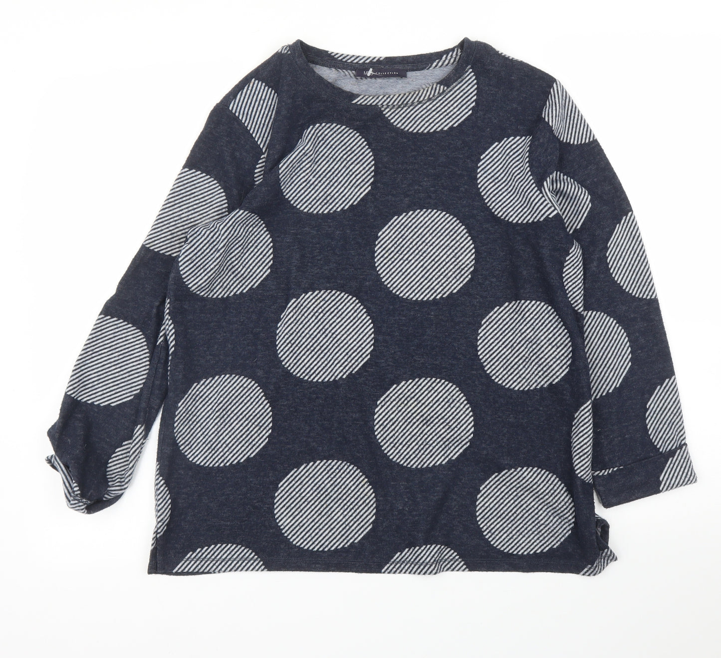 M&S Womens Blue Polka Dot  Basic Blouse Size 14