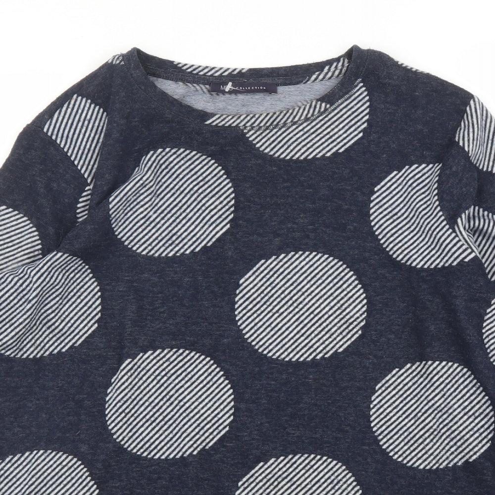M&S Womens Blue Polka Dot  Basic Blouse Size 14