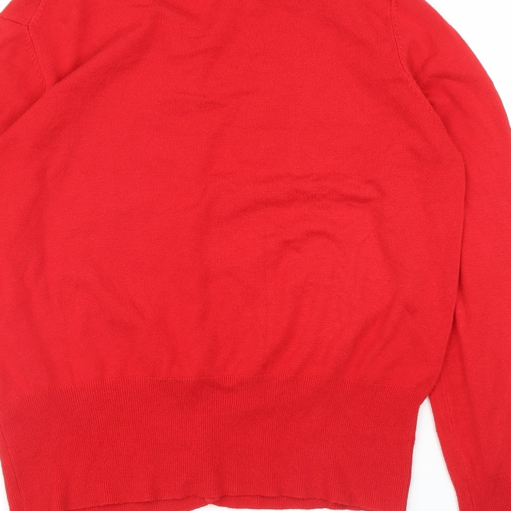 M&S Womens Red   Cardigan Jumper Size 18
