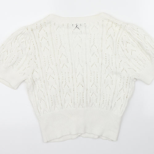 Papaya Womens White   Cardigan Jumper Size 14