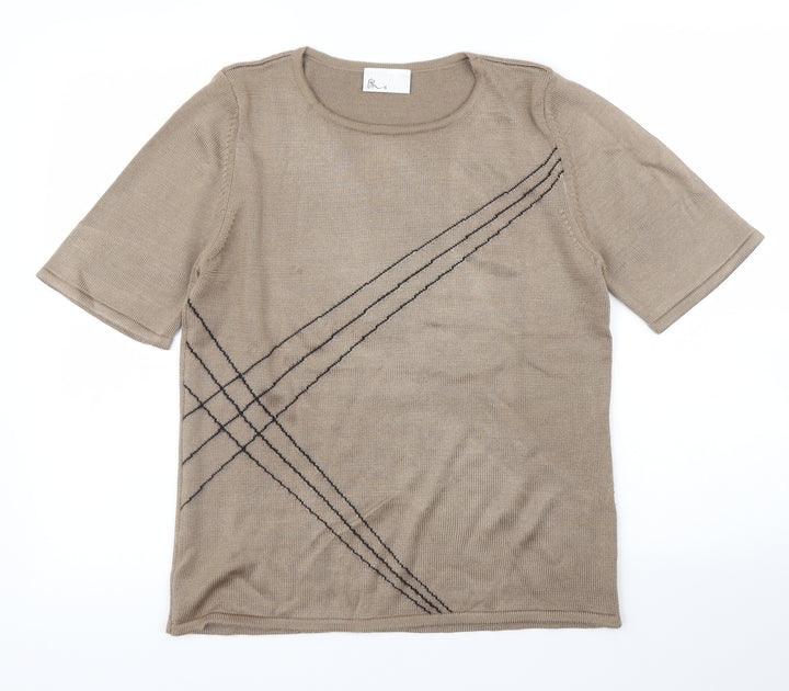 BHS Womens Brown Basic T-Shirt Size 12