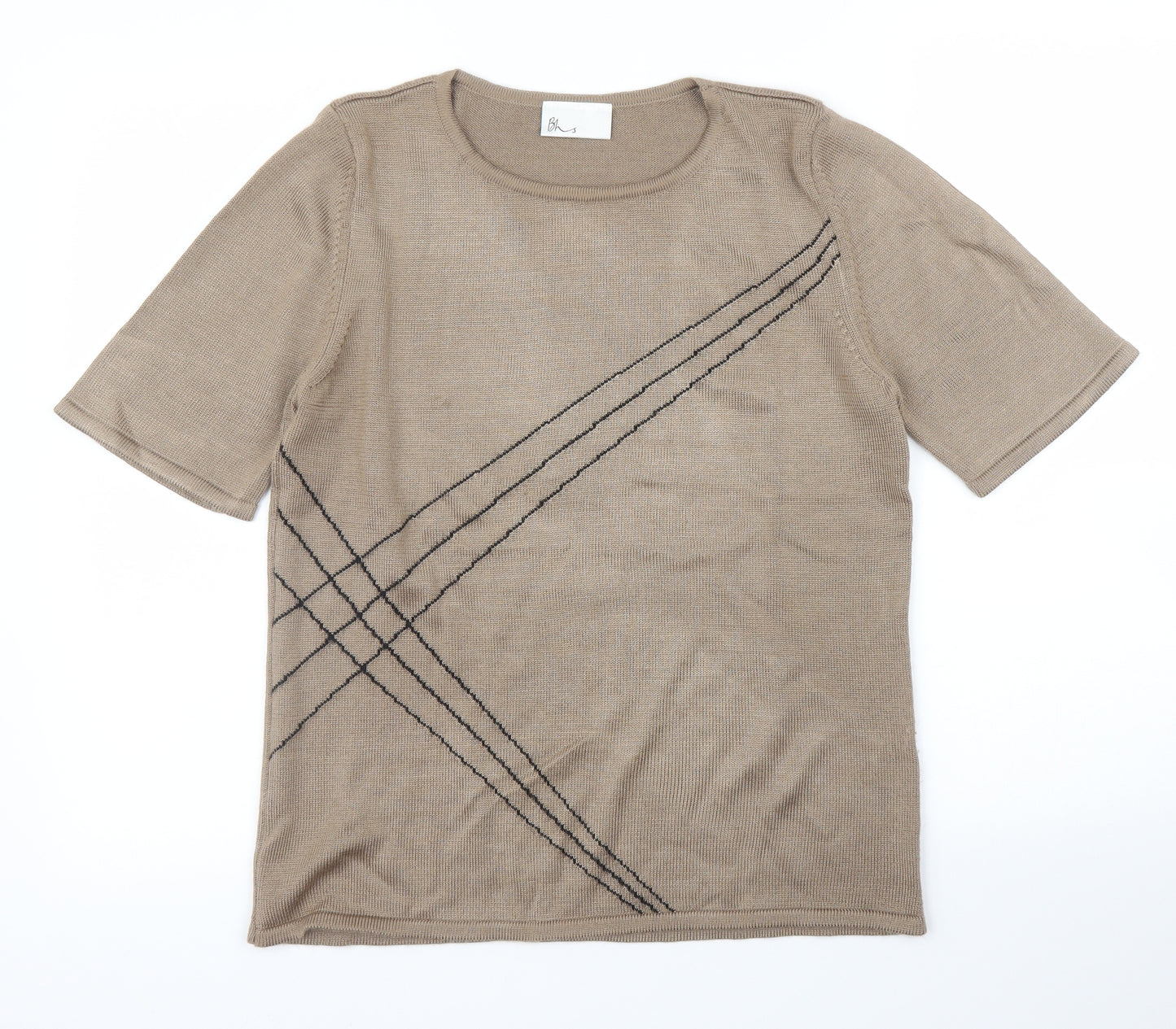 BHS Womens Brown   Basic T-Shirt Size 12
