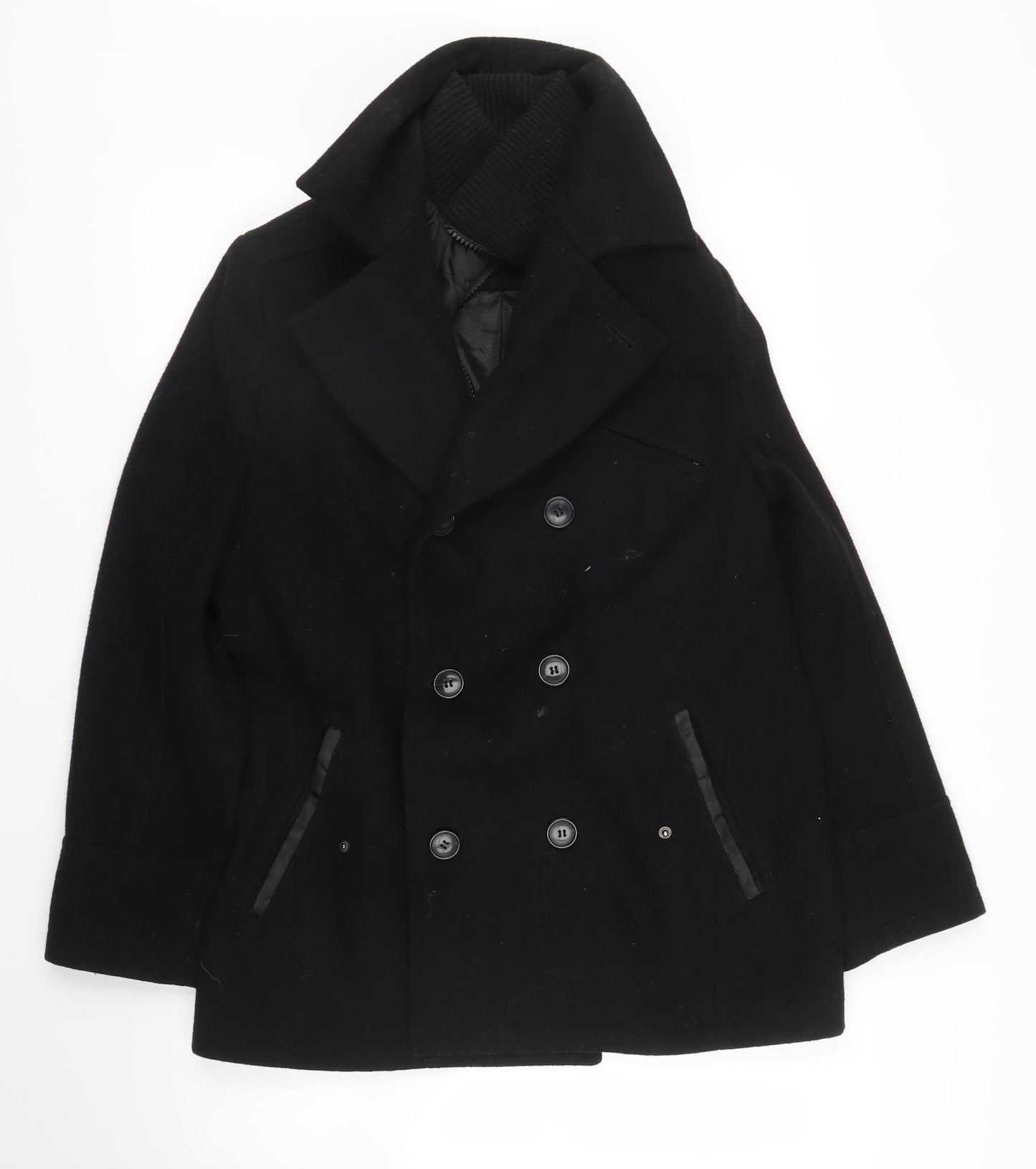 Burton Mens Black   Pea Coat Coat Size M