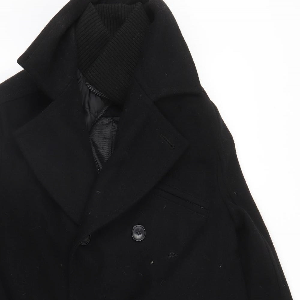 Burton Mens Black   Pea Coat Coat Size M
