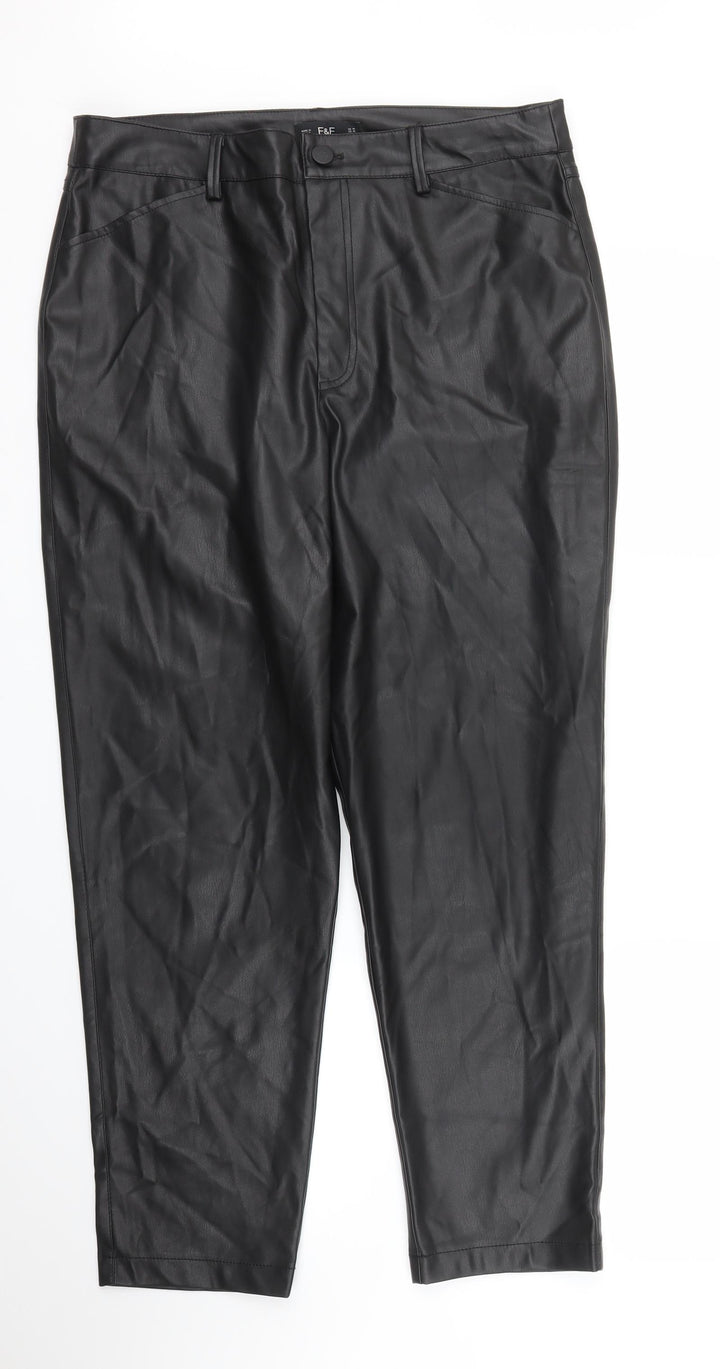 F&F Womens Black   Trousers  Size 14 L27 in