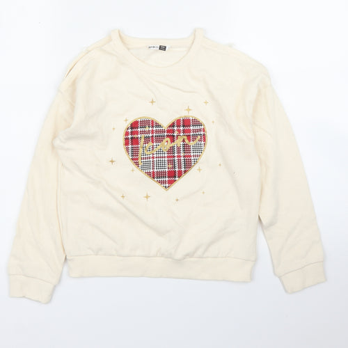 Pep&Co Girls Ivory   Pullover Sweatshirt Size 8 Years