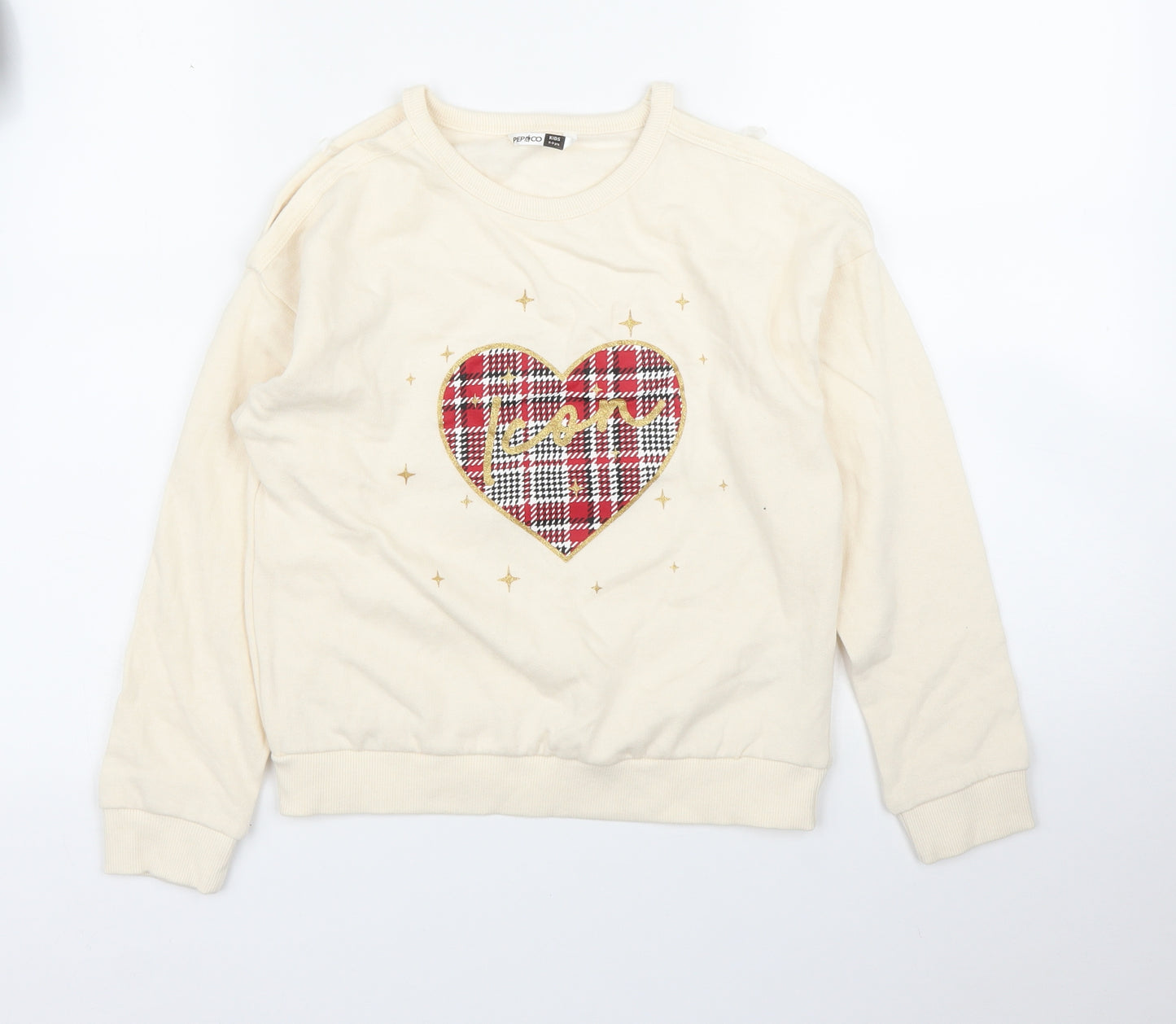 Pep&Co Girls Ivory   Pullover Sweatshirt Size 8 Years