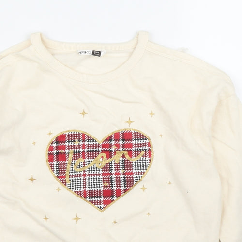 Pep&Co Girls Ivory   Pullover Sweatshirt Size 8 Years
