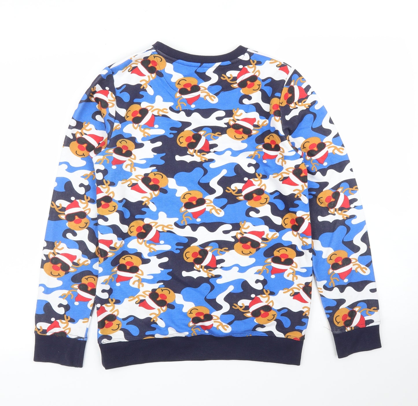 Pep&Co Boys Blue Camouflage  Pullover Jumper Size 11 Years  - Christmas