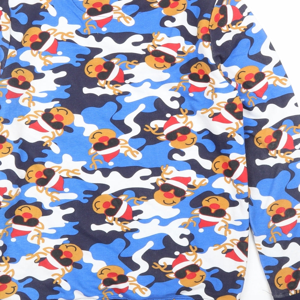 Pep&Co Boys Blue Camouflage  Pullover Jumper Size 11 Years  - Christmas