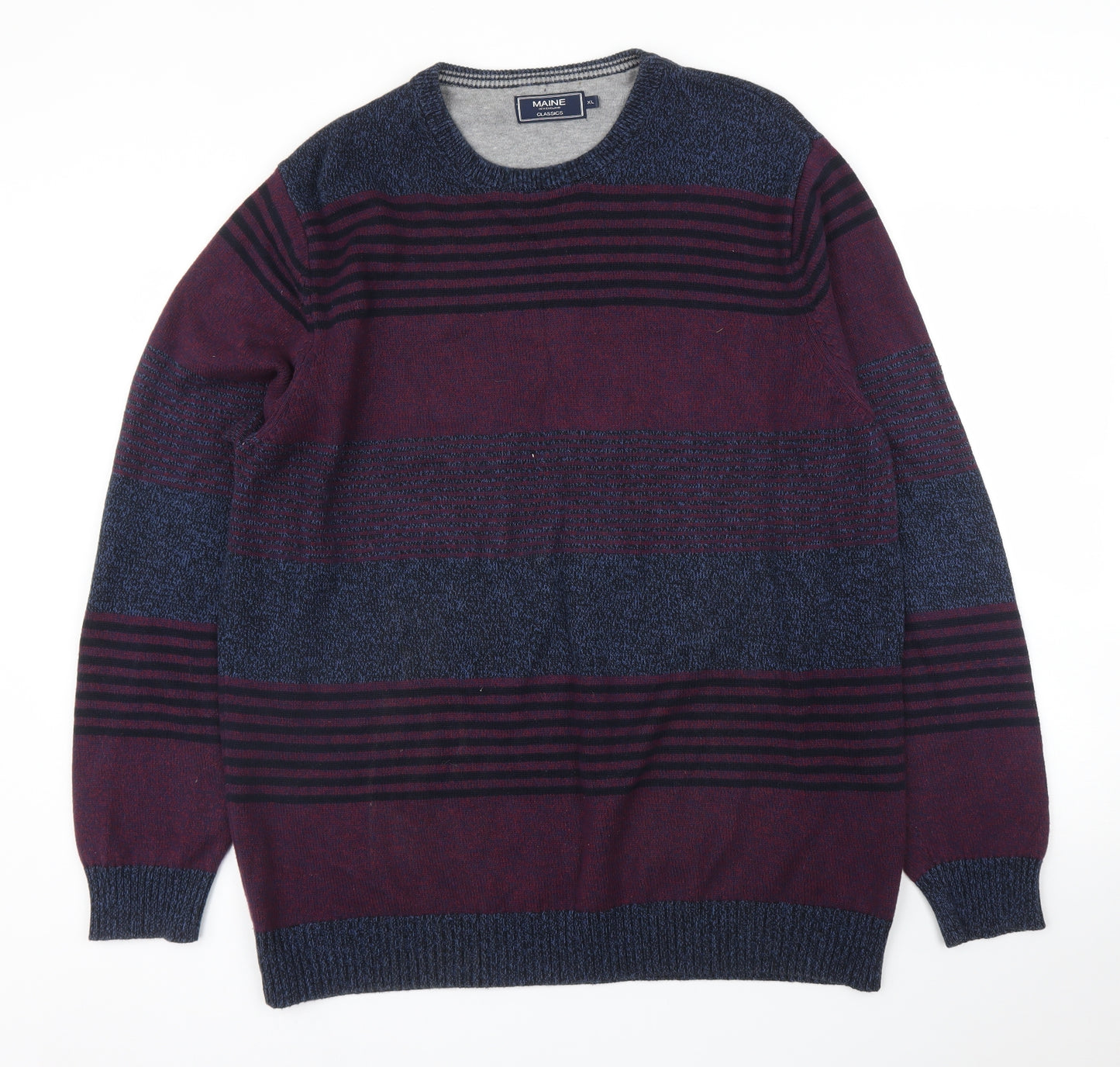 Debenhams Mens Purple Striped  Pullover Sweatshirt Size XL