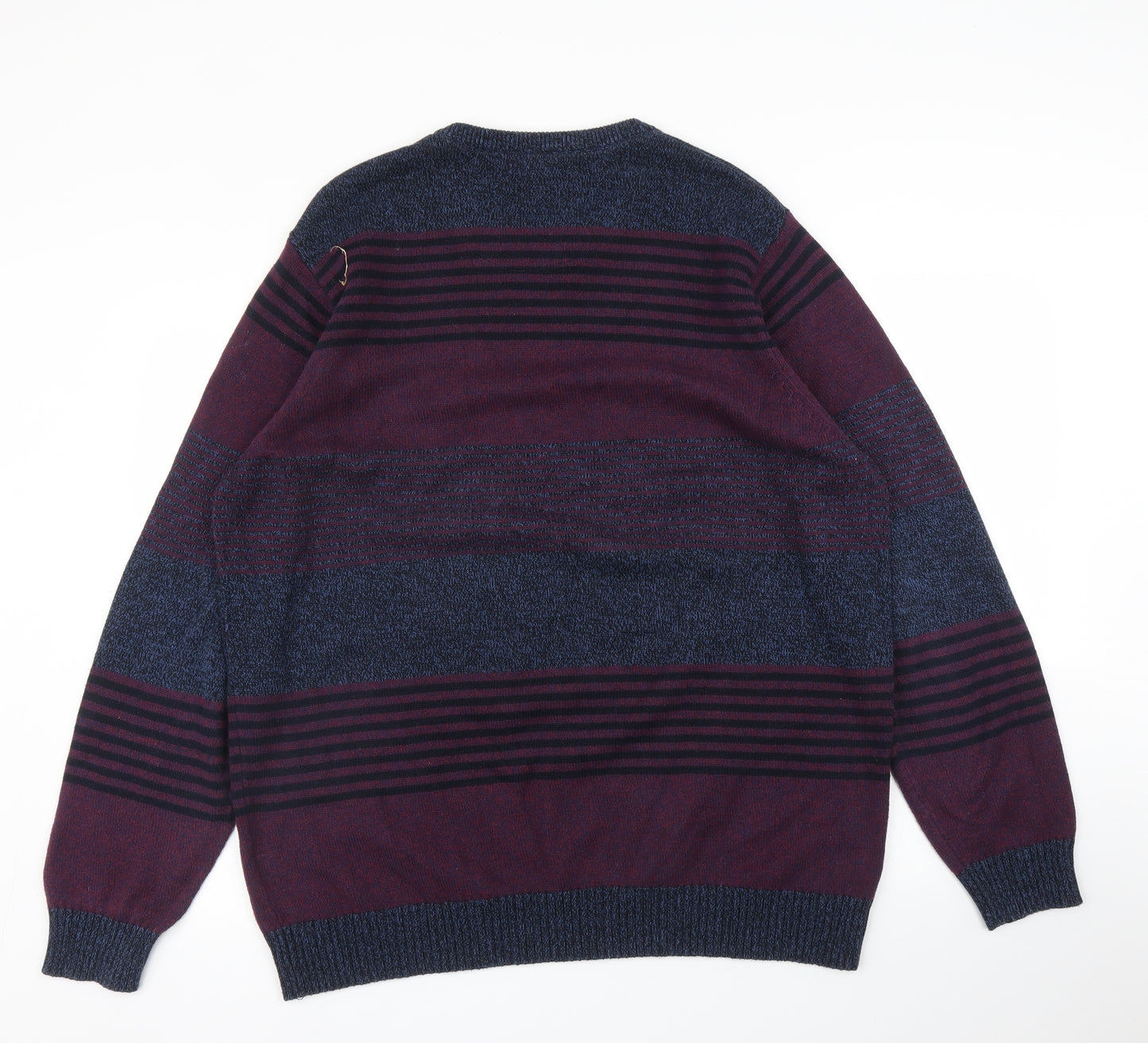 Debenhams Mens Purple Striped  Pullover Sweatshirt Size XL