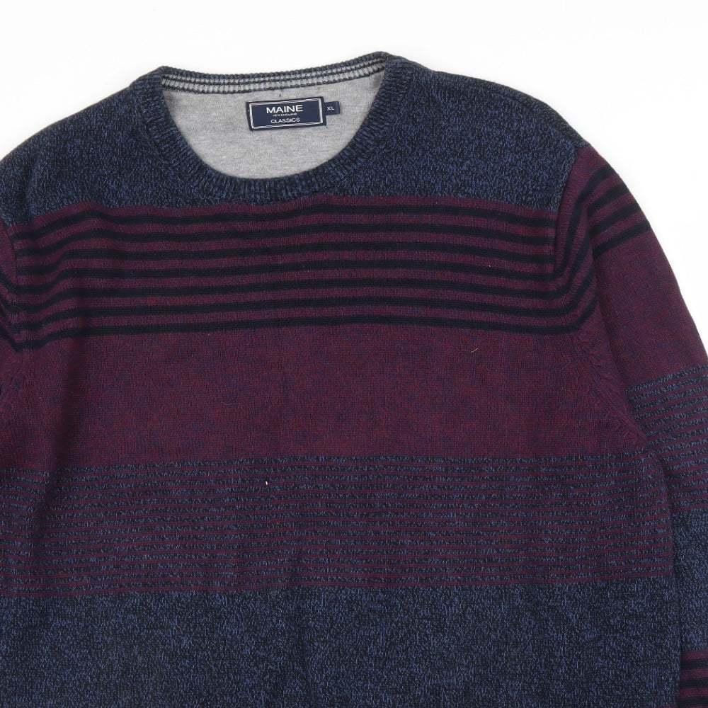 Debenhams Mens Purple Striped  Pullover Sweatshirt Size XL