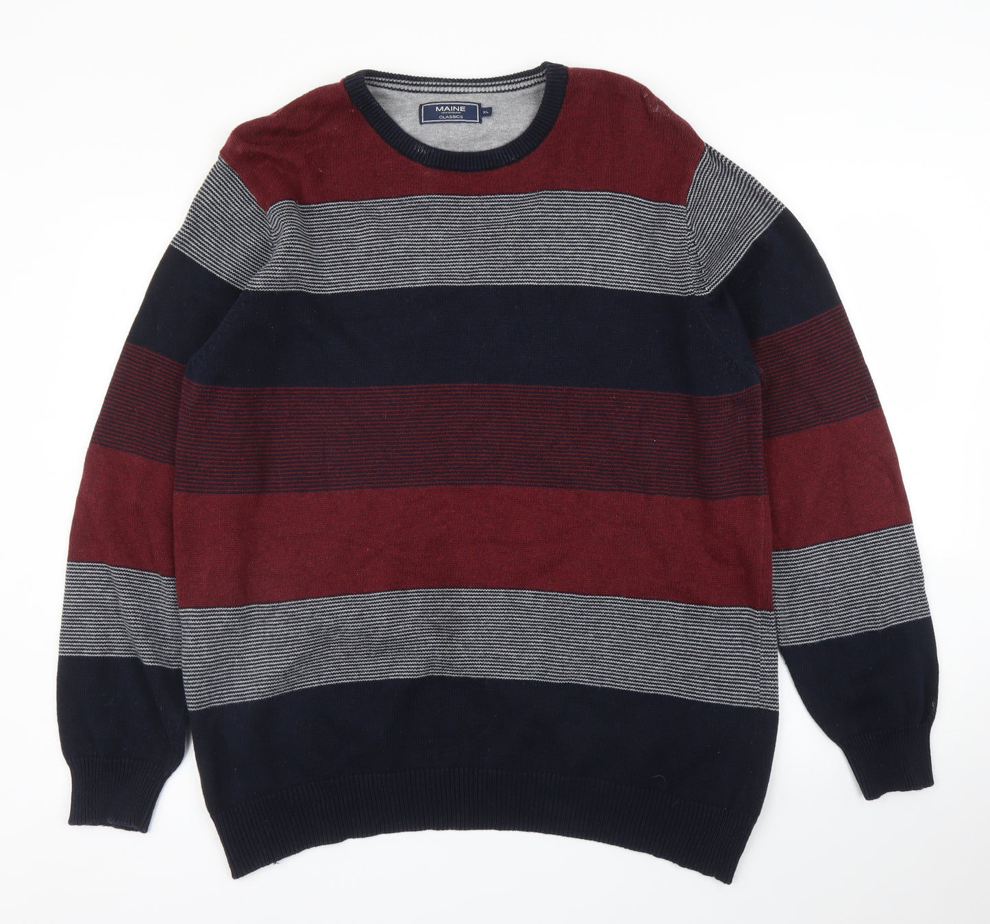 Debenhams Mens Blue Striped  Pullover Jumper Size XL