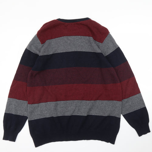 Debenhams Mens Blue Striped  Pullover Jumper Size XL