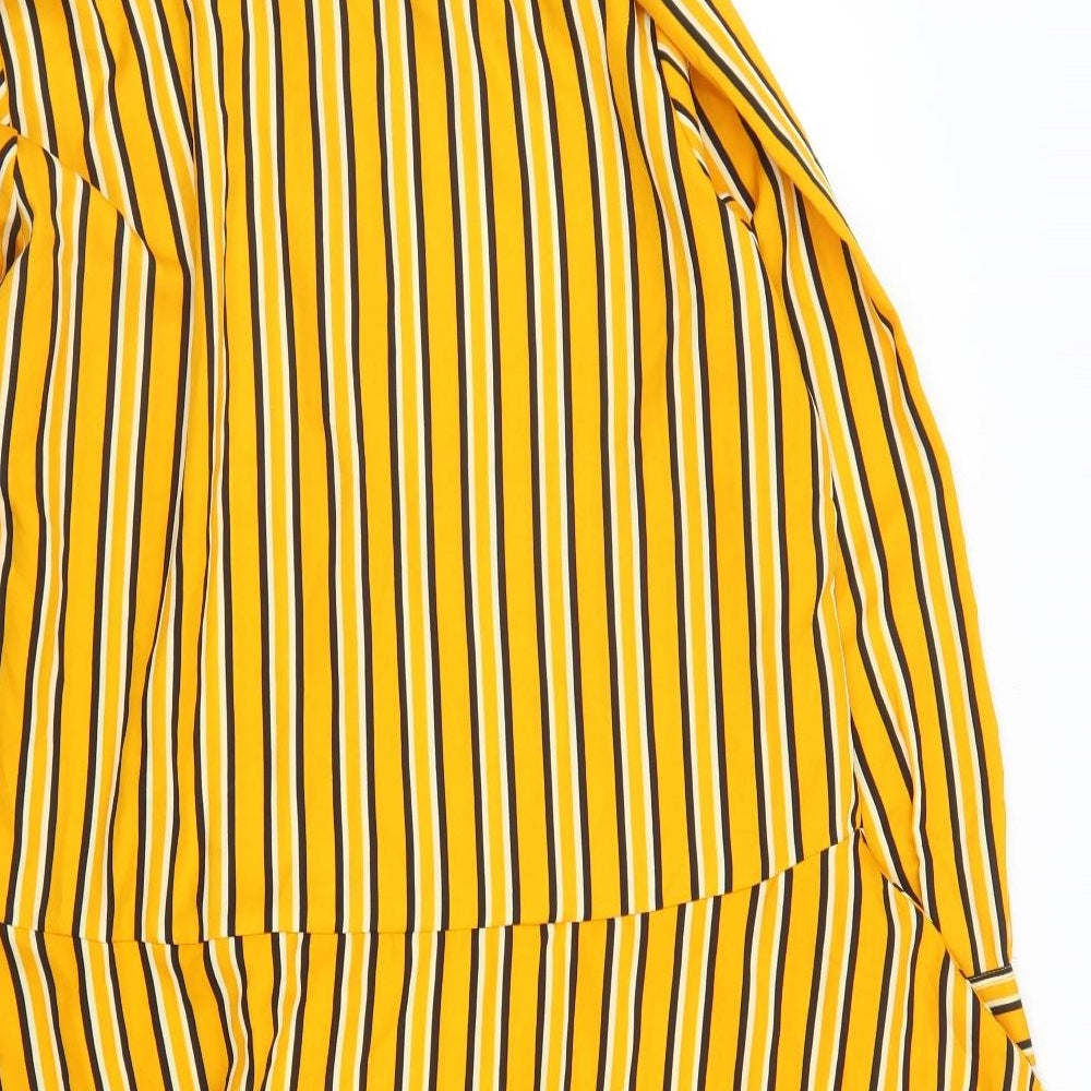 Boohoo Womens Orange Striped  Shirt Dress  Size 16