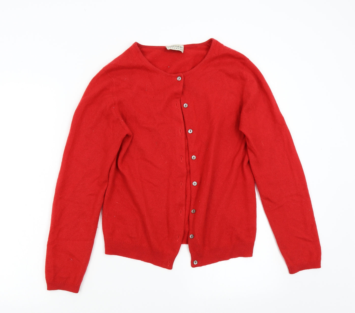 Jaeger Womens Red  Knit Cardigan Jumper Size S