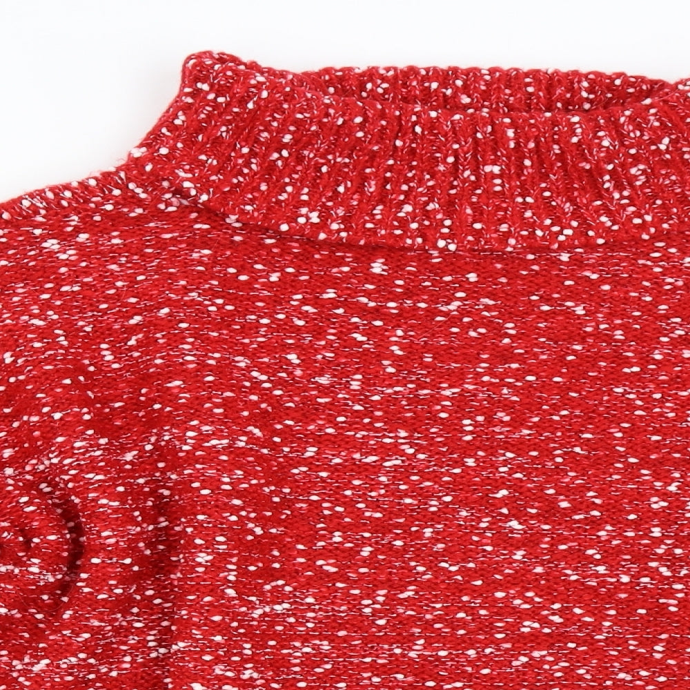 Nutmeg Womens Red  Knit Pullover Jumper Size 24