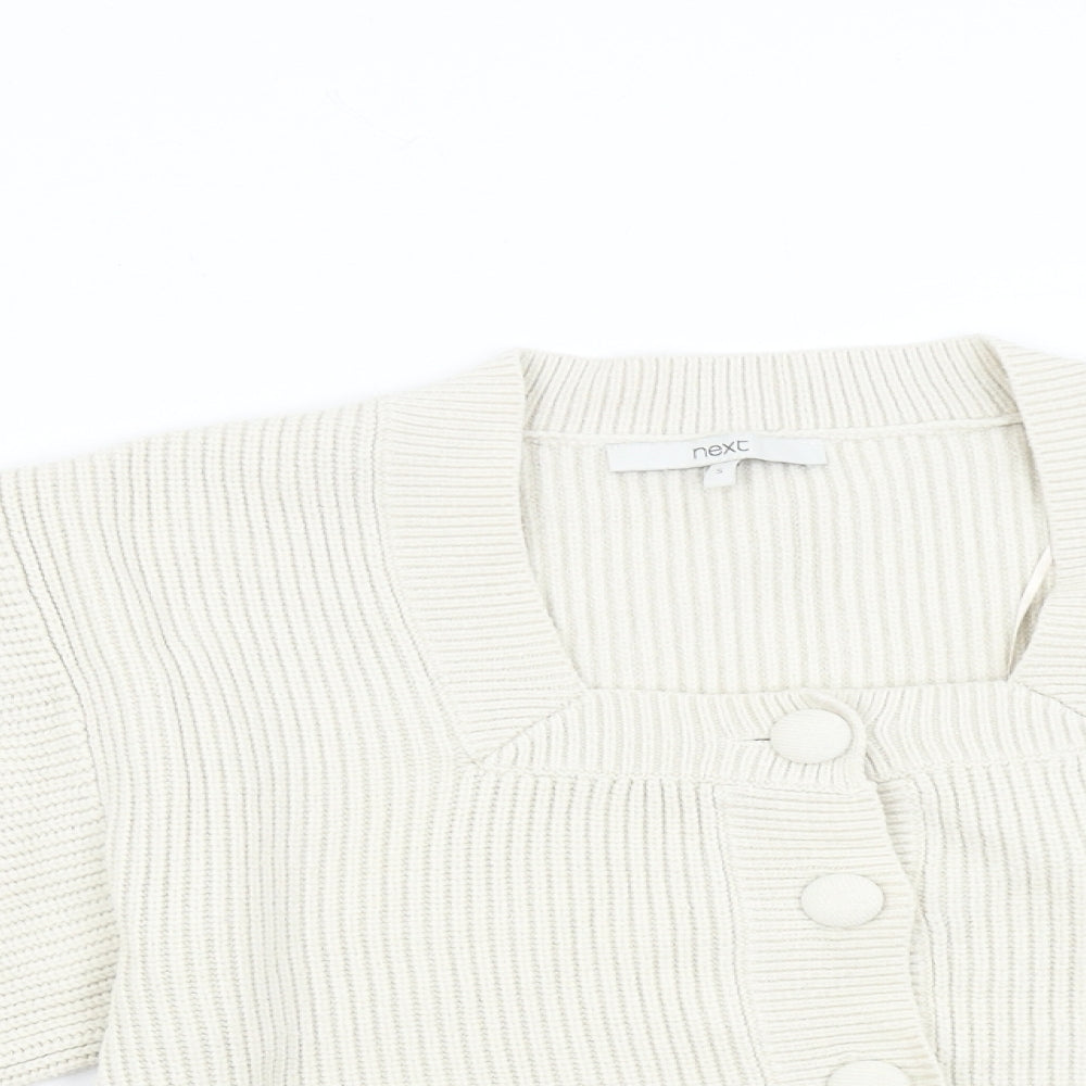 NEXT Womens Beige  Knit Cardigan Jumper Size S