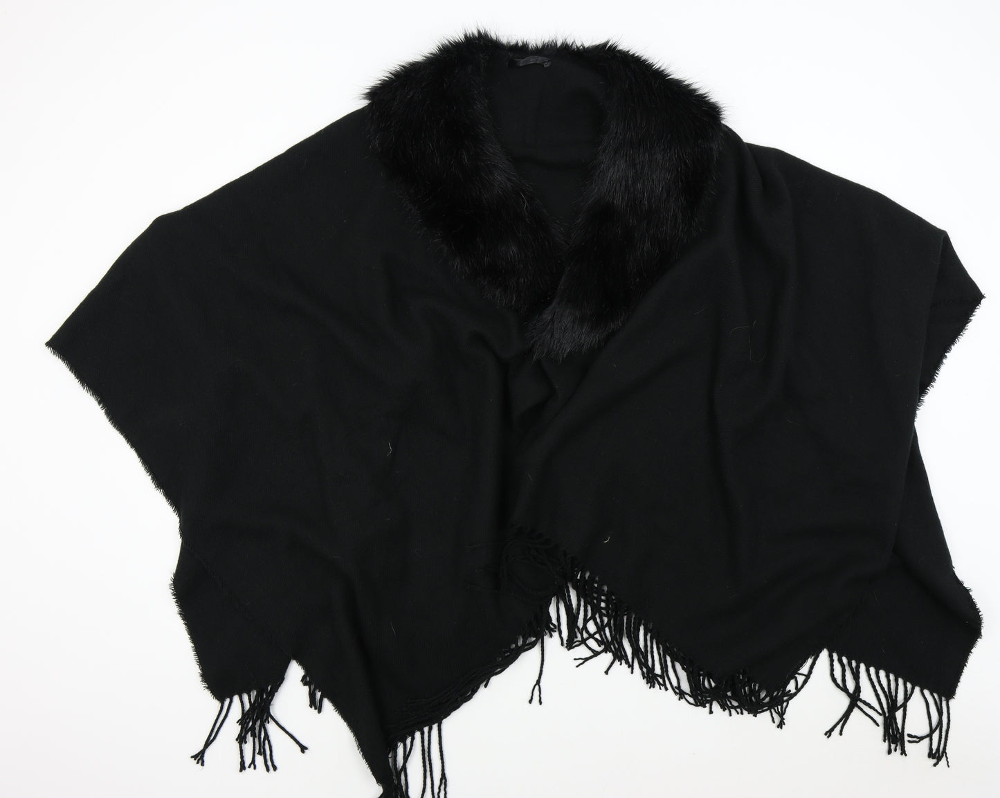 Preworn Womens Black  Knit Jacket Poncho One Size