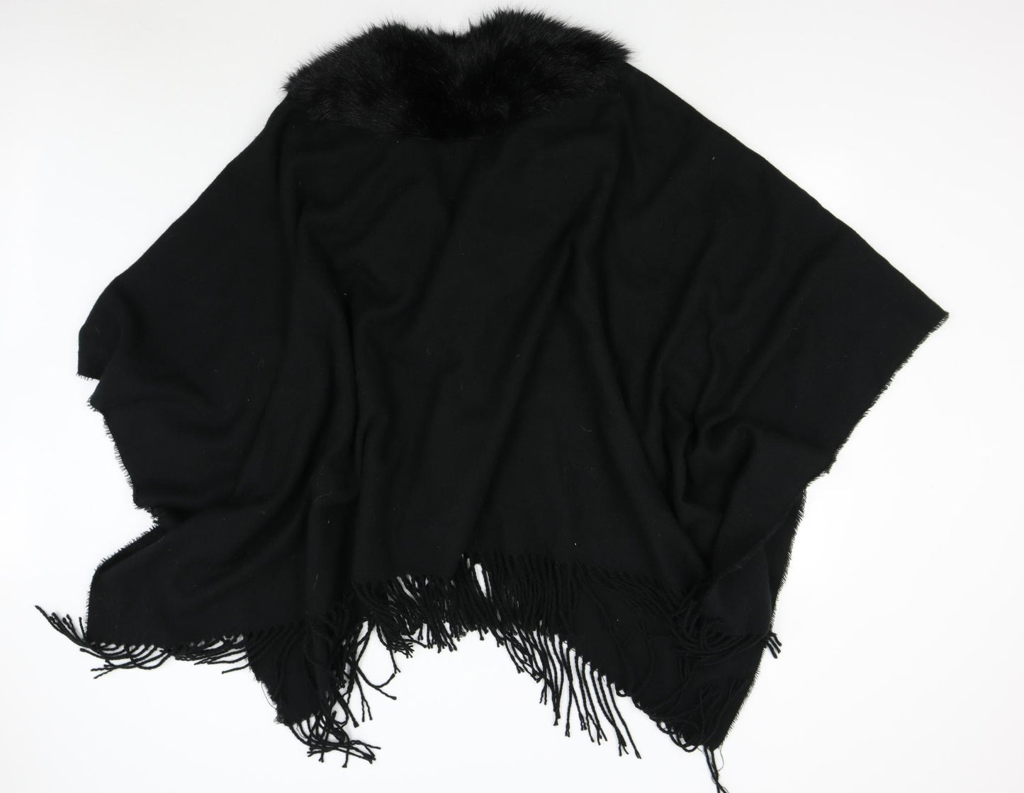 Preworn Womens Black  Knit Jacket Poncho One Size