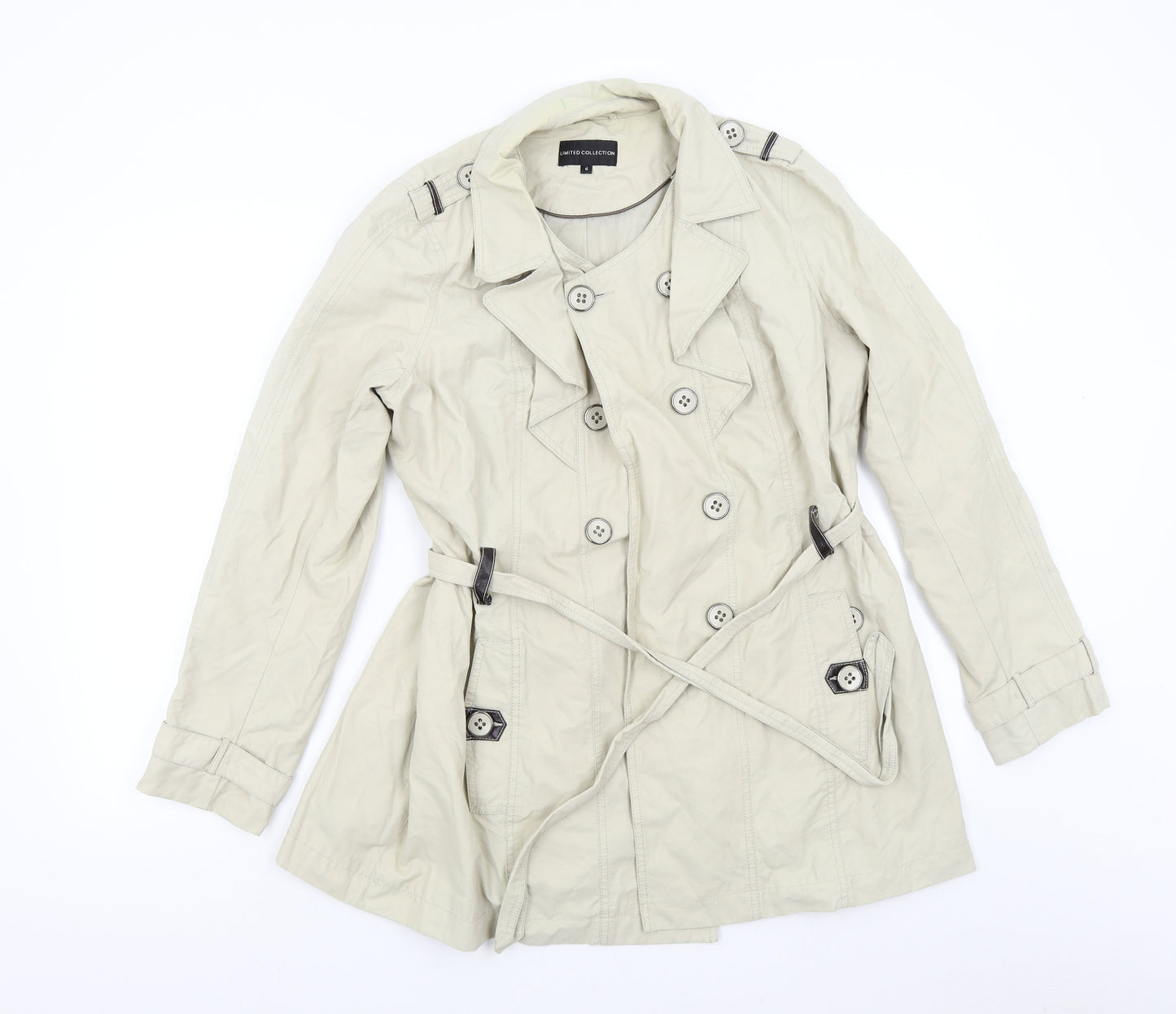 Limited Collection Womens Beige   Trench Coat Coat Size 16