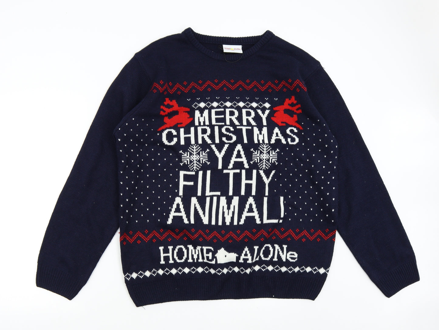 Primark Mens Blue  Knit Pullover Jumper Size 2XL  - Home Alone Christmas