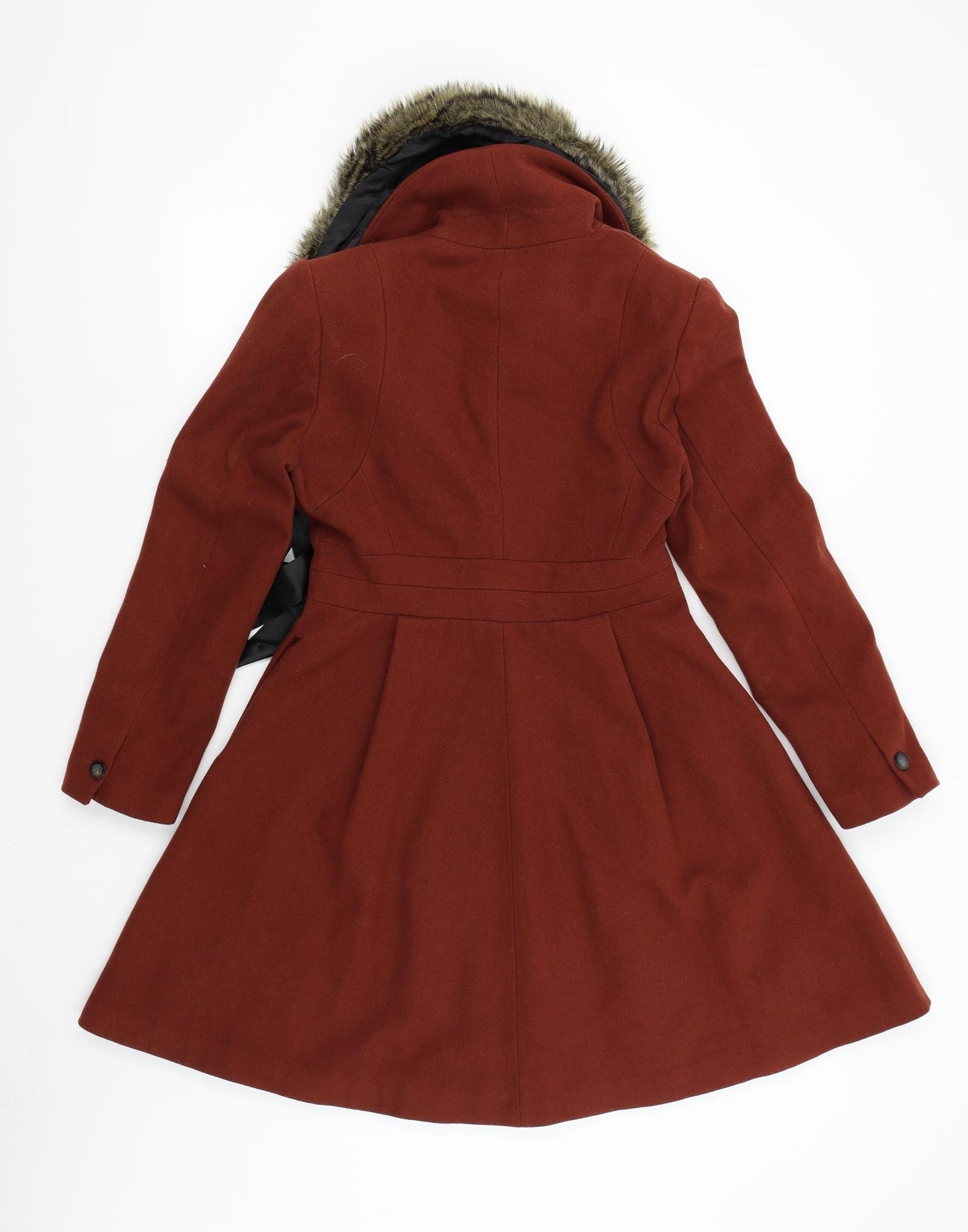 H&M Womens Red   Overcoat Coat Size 10