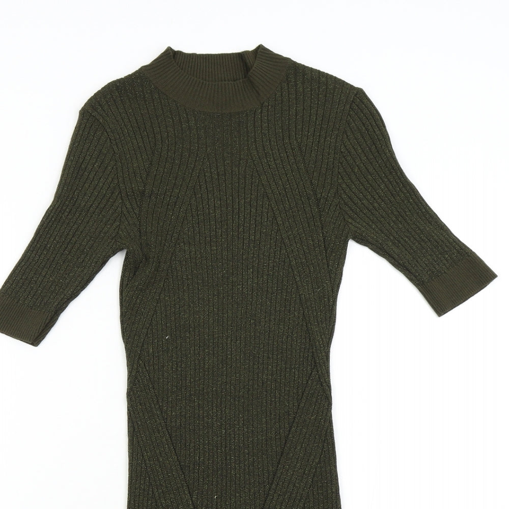 River Island Womens Green  Knit Jumper Dress  Size 10  - Body Con