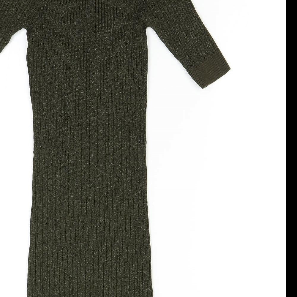 River Island Womens Green  Knit Jumper Dress  Size 10  - Body Con