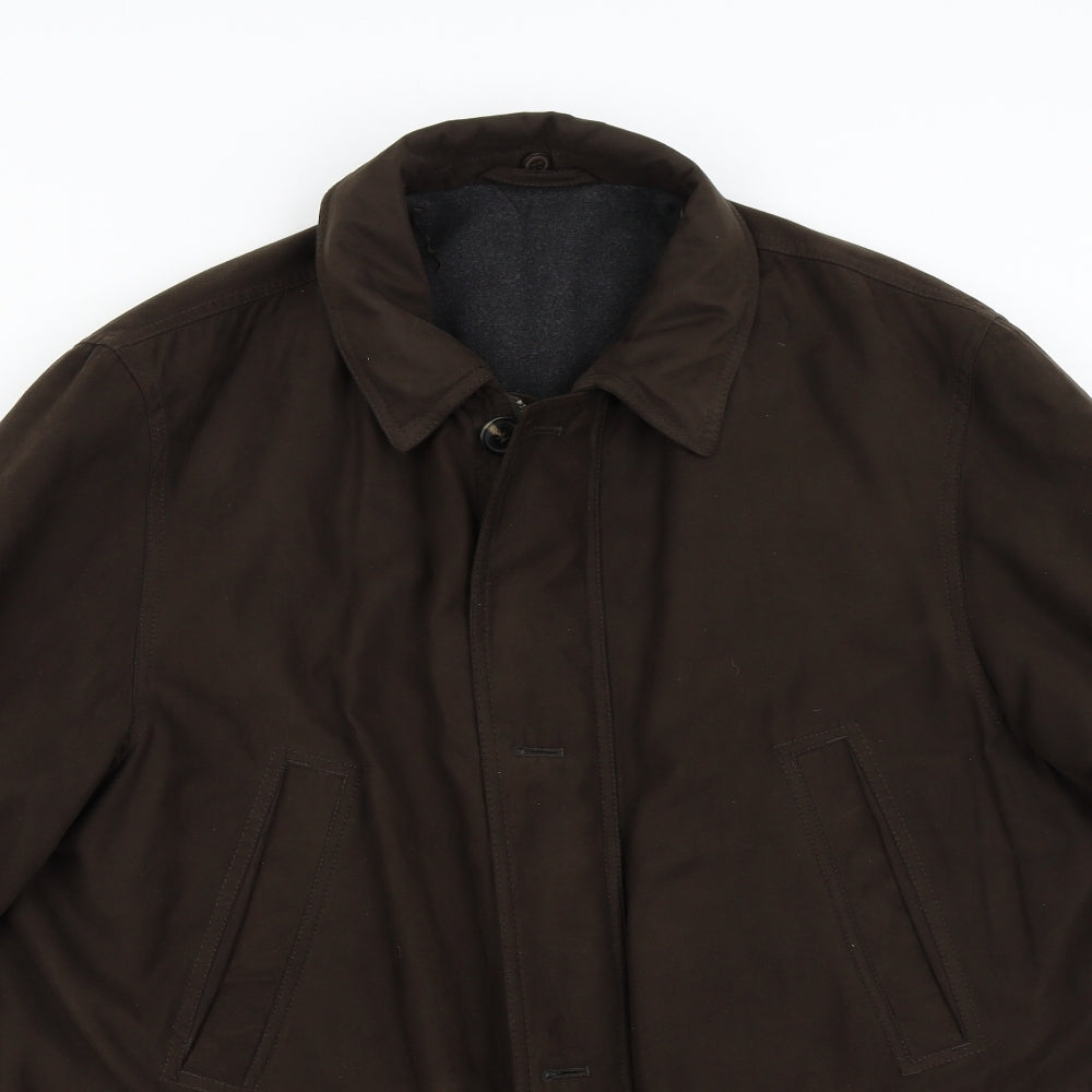 M&S Mens Brown   Overcoat Coat Size L