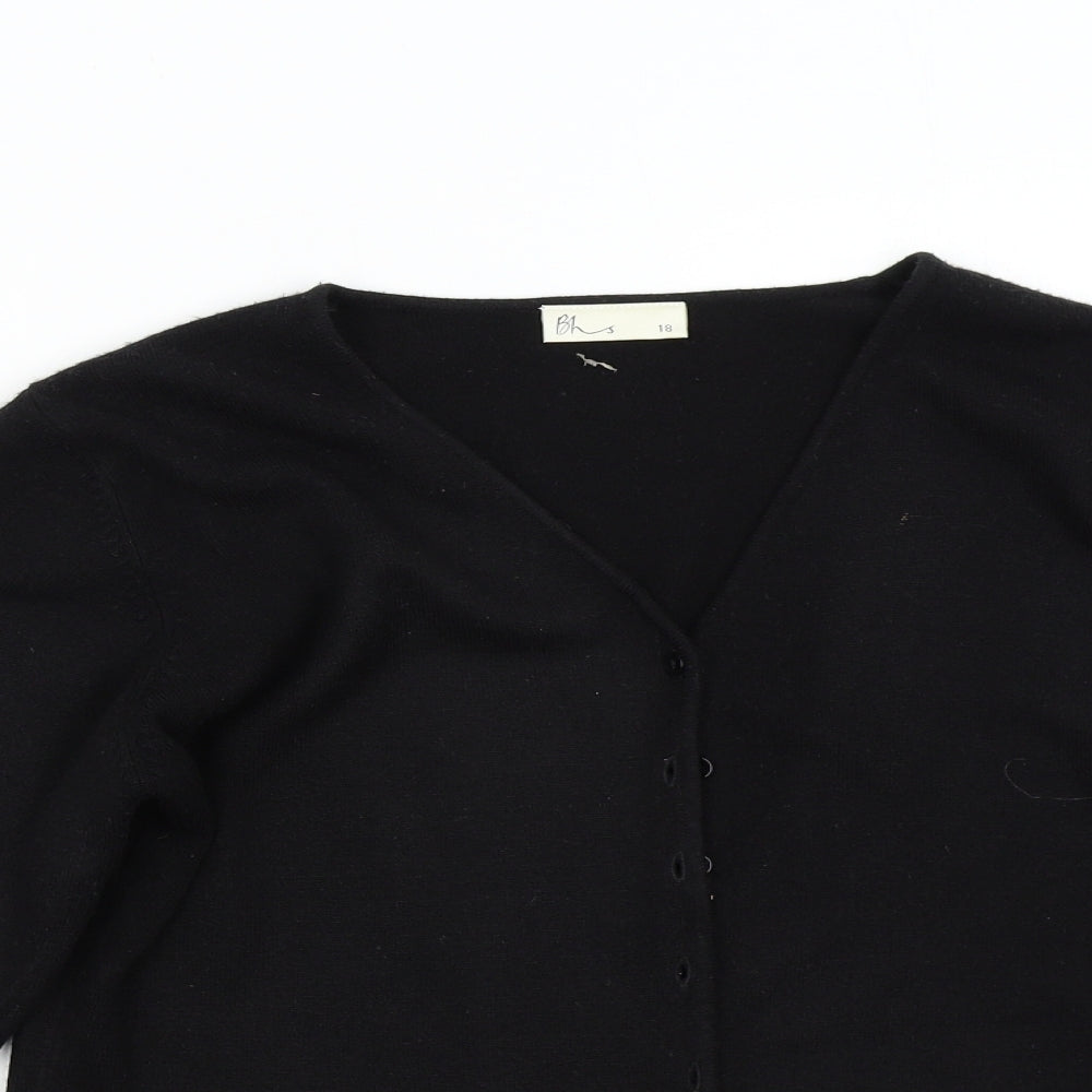 BHS Womens Black  Knit Cardigan Jumper Size 18