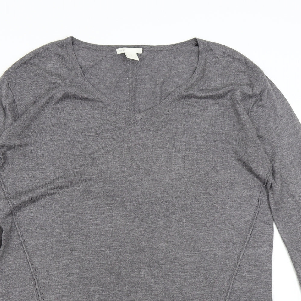 H&M Womens Grey  Knit Pullover Jumper Size S