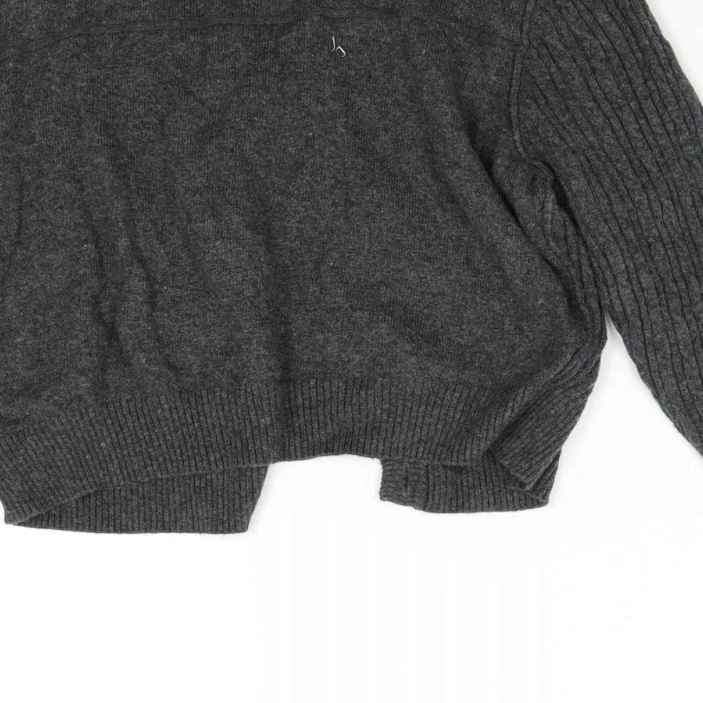 John Rocha Womens Grey  Knit Cardigan Jumper Size 14