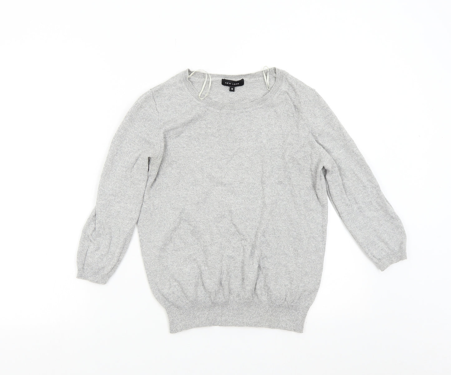 New Look Womens Grey  Knit Pullover Jumper Size 12
