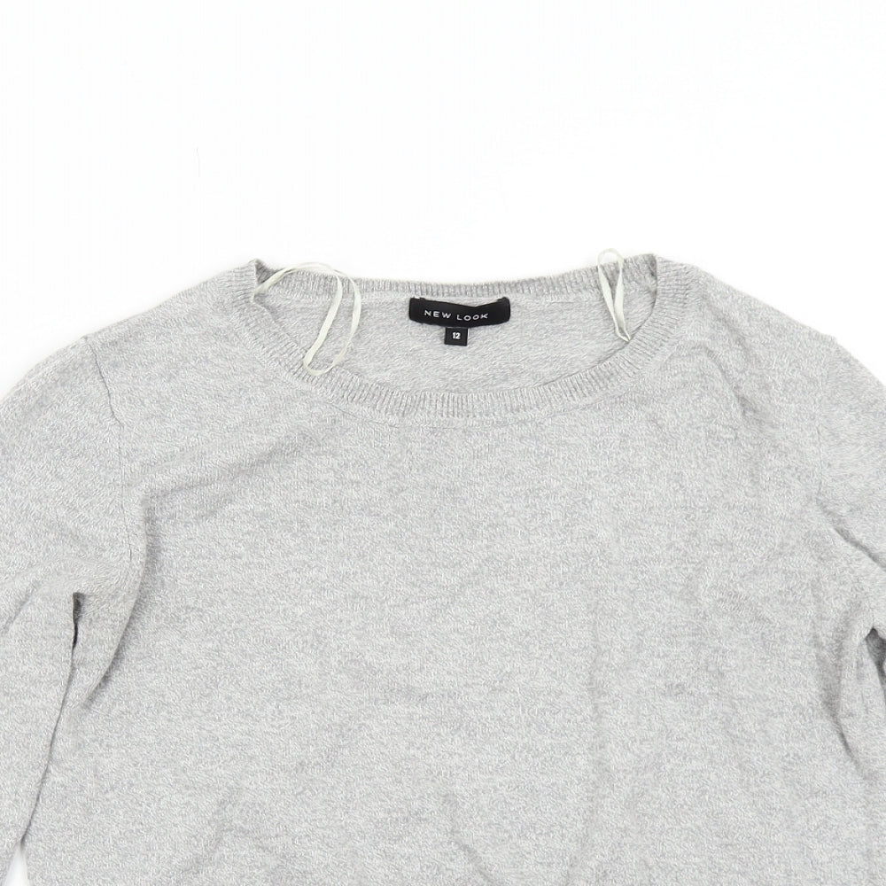 New Look Womens Grey  Knit Pullover Jumper Size 12