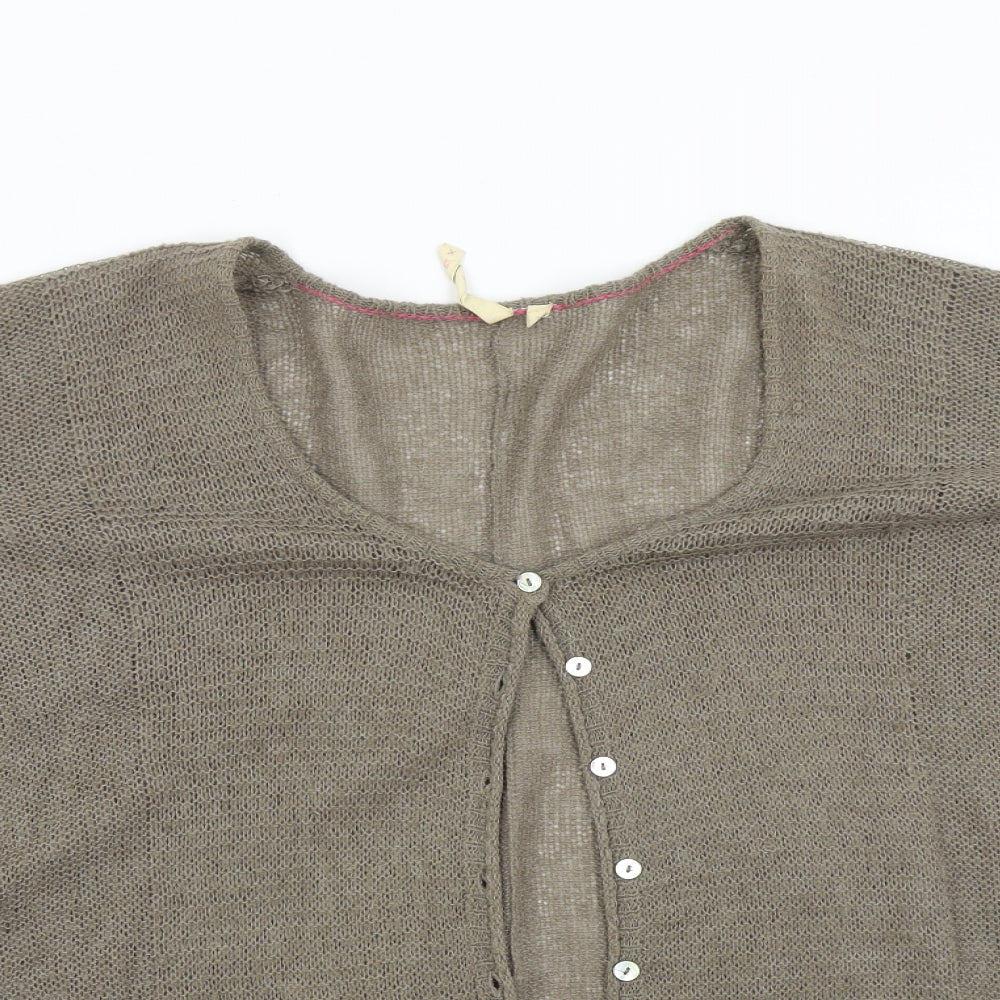 White Stuff Womens Brown  Knit Cardigan Jumper Size 14