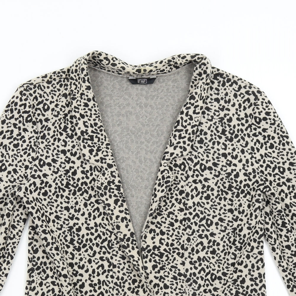 F&F Womens Multicoloured Animal Print  Jacket Blazer Size 6