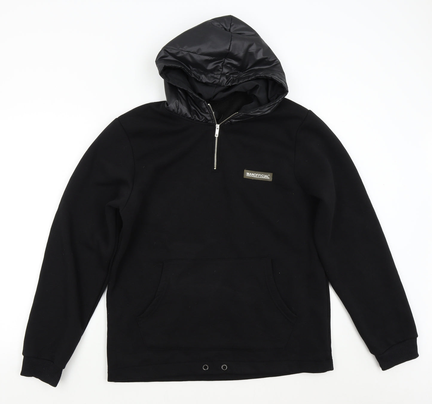Boohoo Man Mens Black   Pullover Hoodie Size M