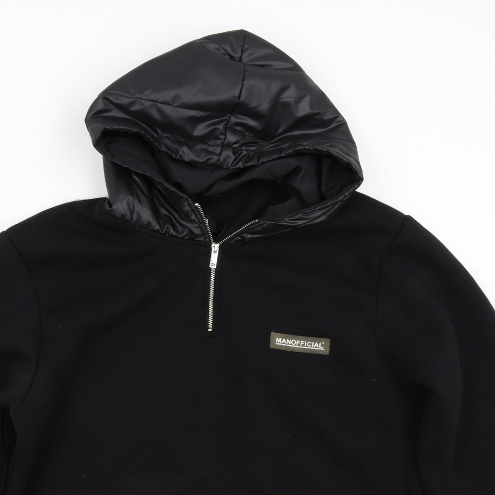 Boohoo Man Mens Black   Pullover Hoodie Size M